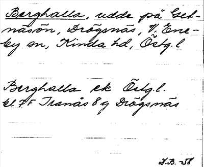 Bild på arkivkortet för arkivposten Berghalla