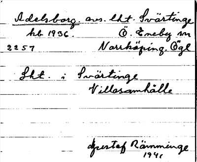 Bild på arkivkortet för arkivposten Adelsborg