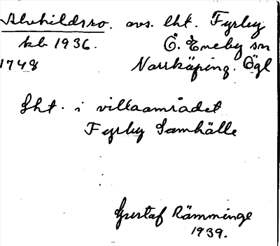 Bild på arkivkortet för arkivposten Alvhildsro