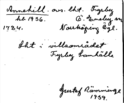 Bild på arkivkortet för arkivposten Annehill