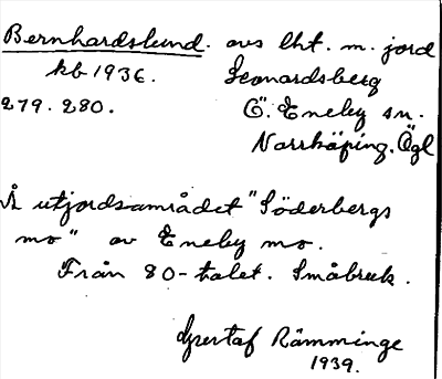 Bild på arkivkortet för arkivposten Bernhardslund
