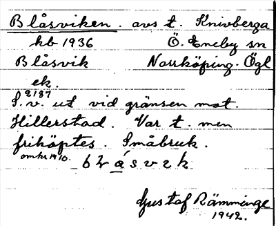 Bild på arkivkortet för arkivposten Blåsviken