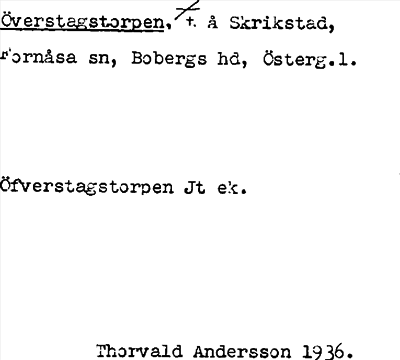 Bild på arkivkortet för arkivposten Överstagstorpen