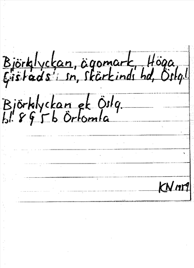 Bild på arkivkortet för arkivposten Björklyckan