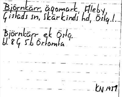 Bild på arkivkortet för arkivposten Björnkärr