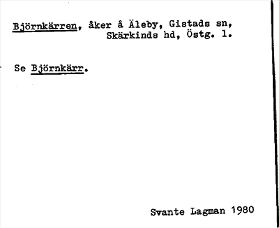 Bild på arkivkortet för arkivposten Björnkärren se Björnkärr