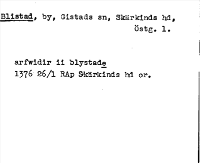 Bild på arkivkortet för arkivposten Blistad