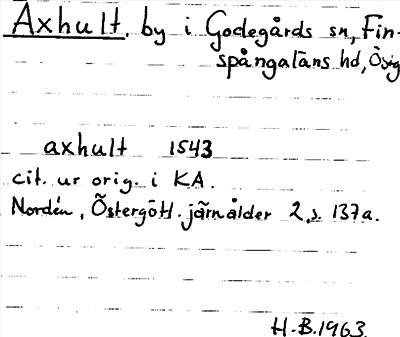 Bild på arkivkortet för arkivposten Axhult