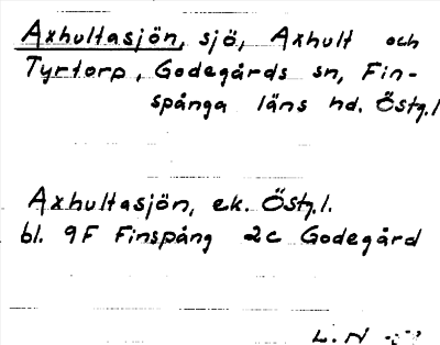 Bild på arkivkortet för arkivposten Axhultasjön