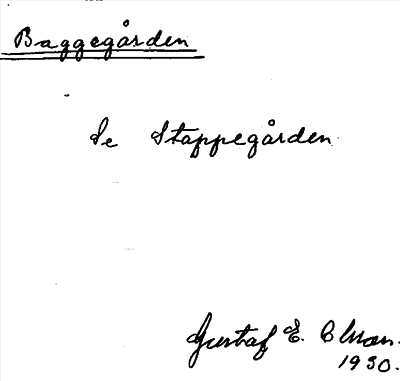 Bild på arkivkortet för arkivposten Baggegården, se Stappegården