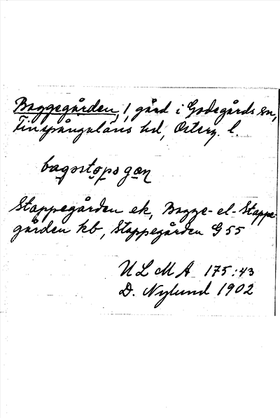 Bild på arkivkortet för arkivposten Baggegården