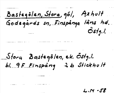 Bild på arkivkortet för arkivposten Bastegölen, Stora