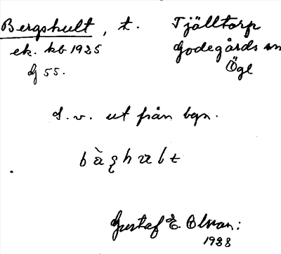 Bild på arkivkortet för arkivposten Bergshult