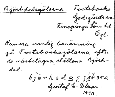 Bild på arkivkortet för arkivposten Björkdalsgölarna