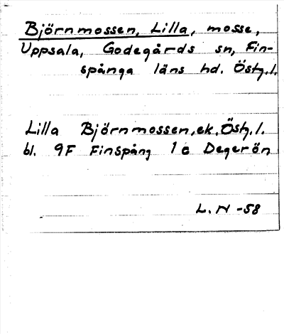 Bild på arkivkortet för arkivposten Björnmossen, Lilla