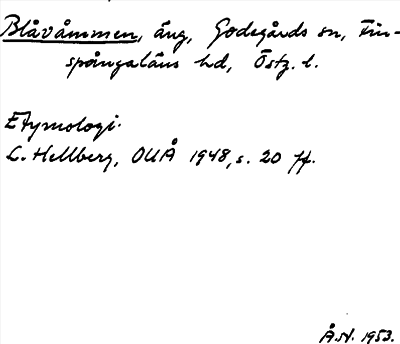 Bild på arkivkortet för arkivposten Blåvåmmen