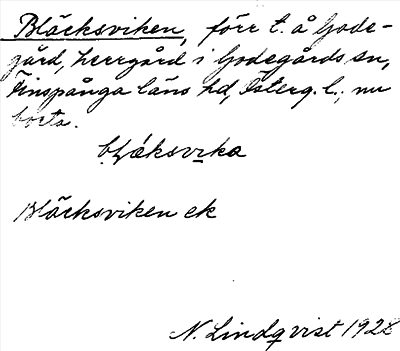 Bild på arkivkortet för arkivposten Bläcksviken