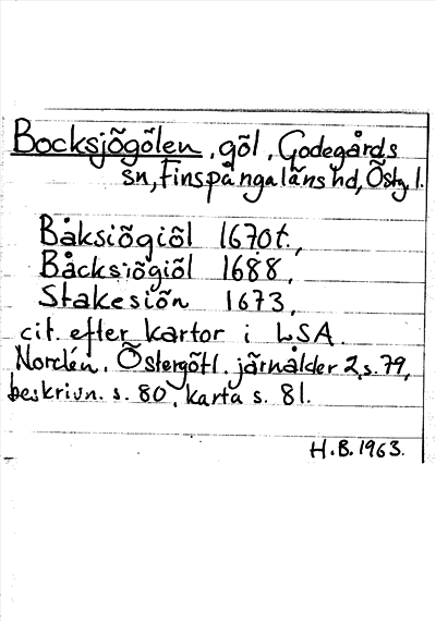 Bild på arkivkortet för arkivposten Bocksjögölen