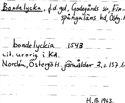 Bild på arkivkortet för arkivposten Bondelycka