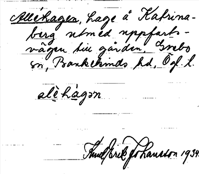 Bild på arkivkortet för arkivposten Alléhagen