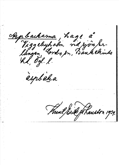 Bild på arkivkortet för arkivposten Aspbackarna