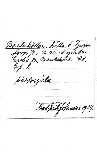 Bild på arkivkortet för arkivposten Bastukällan