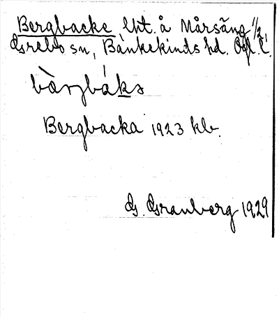 Bild på arkivkortet för arkivposten Bergbacke