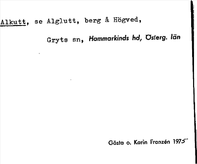 Bild på arkivkortet för arkivposten Alkutt
