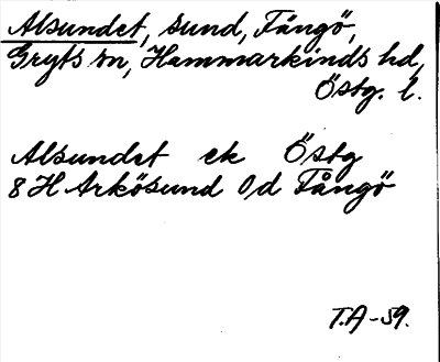 Bild på arkivkortet för arkivposten Alsundet