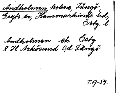 Bild på arkivkortet för arkivposten Andholmen