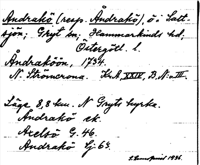 Bild på arkivkortet för arkivposten Andrakö (resp. Åndrakö)