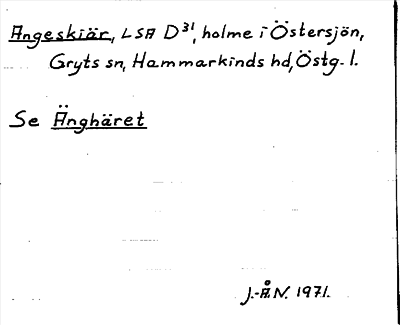 Bild på arkivkortet för arkivposten Angeskiär se Änghäret