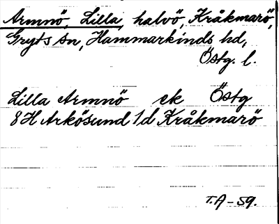 Bild på arkivkortet för arkivposten Armnö, Lilla