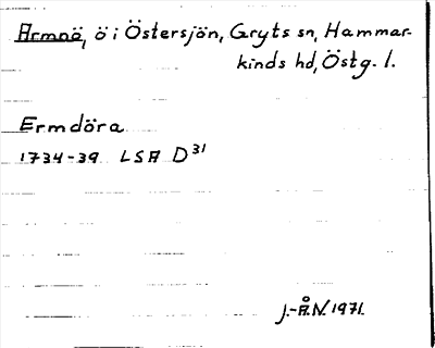 Bild på arkivkortet för arkivposten Armnö