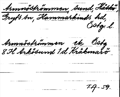 Bild på arkivkortet för arkivposten Armnöströmmen