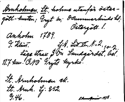 Bild på arkivkortet för arkivposten Arnholmen, St.