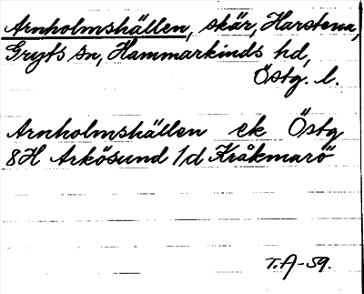Bild på arkivkortet för arkivposten Arnholmshällen