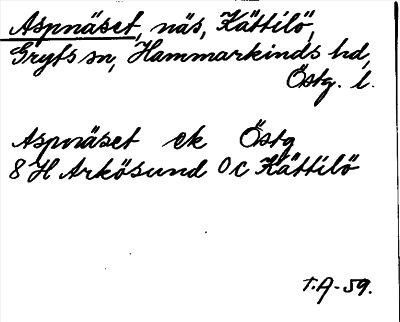 Bild på arkivkortet för arkivposten Aspnäset