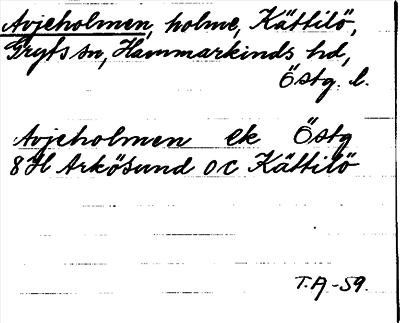 Bild på arkivkortet för arkivposten Avjeholmen