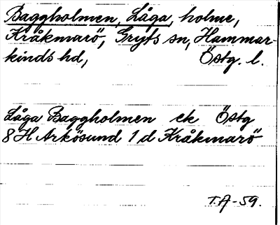 Bild på arkivkortet för arkivposten Baggholmen, Låga