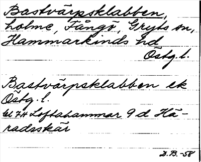 Bild på arkivkortet för arkivposten Bastvärpsklabben