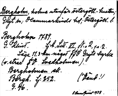 Bild på arkivkortet för arkivposten Bergholm