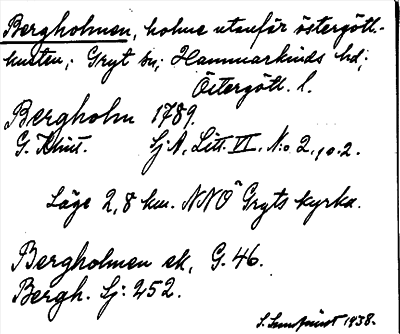 Bild på arkivkortet för arkivposten Bergholmen