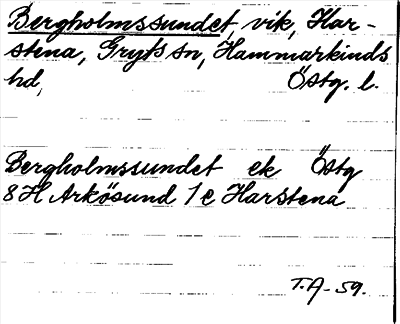 Bild på arkivkortet för arkivposten Bergholmssundet