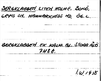 Bild på arkivkortet för arkivposten Bergklabben