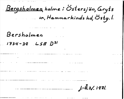 Bild på arkivkortet för arkivposten Bergsholmen