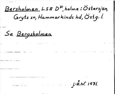 Bild på arkivkortet för arkivposten Bersholmen se Bergsholmen