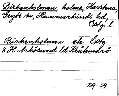 Bild på arkivkortet för arkivposten Birkenholmen