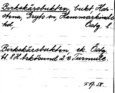 Bild på arkivkortet för arkivposten Birkskärsbukten