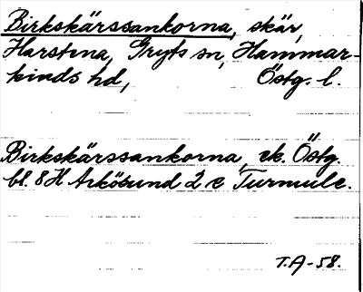Bild på arkivkortet för arkivposten Birkskärssankorna